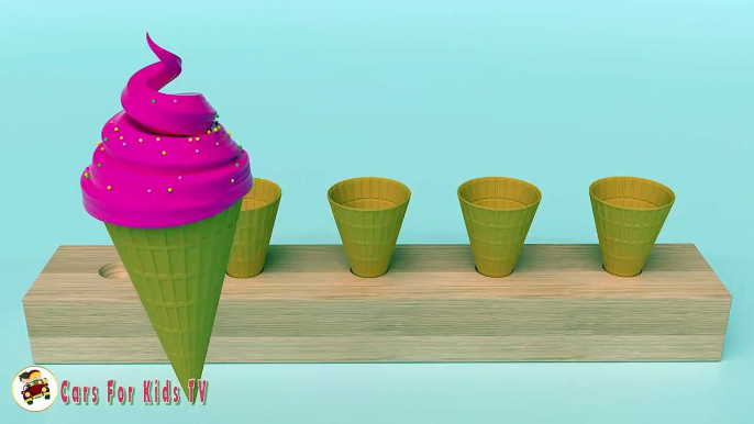 Learn Colors with 3D Soft Ice Cream for Children - Colours for Kids to Learn