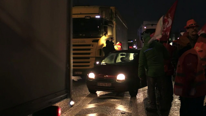 Manifestation de routiers à la frontière franco-belge