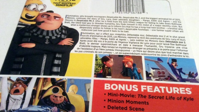 Critique du film Despicable Me 3 (Détestable moi 3) en combo Blu-ray/DVD