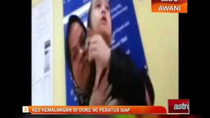 Kes kemalangan di DUKE 90 peratus siap