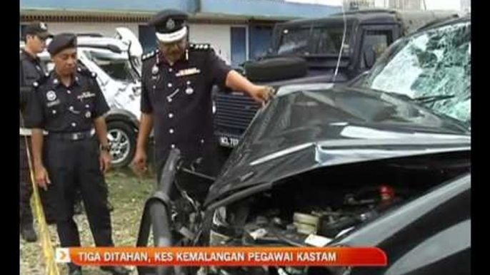 Tiga ditahan,kes kemalangan Pegawai Kastam