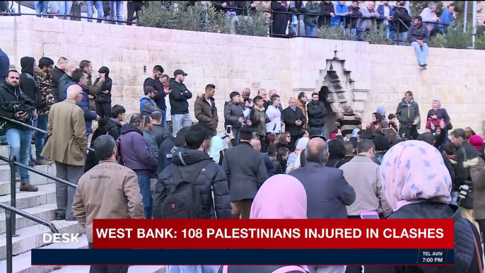 i24NEWS DESK | West Bank: 108 Palestinians injured in clashes | Thursday, December 7th 2017