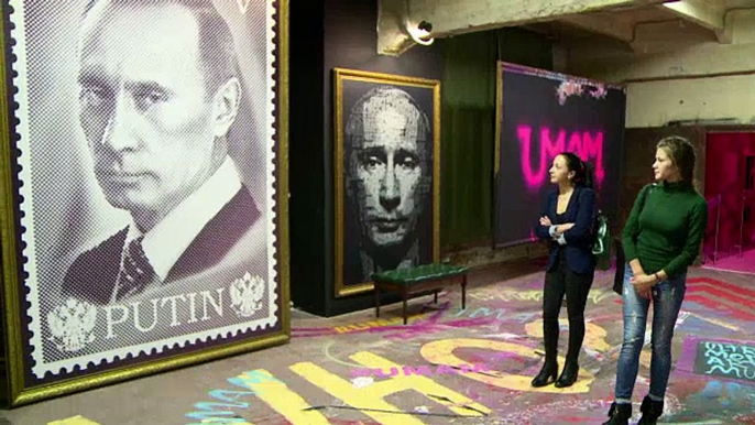 Russian strongman appears as "Superputin" in new exhibition