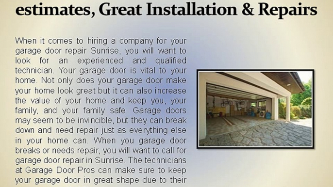 Garage Door Repair Company, Lauderhill  Garage Door Repair, Weston Garage Door Repair - Garage Door Pro’s