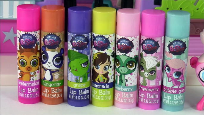 Littlest Pet Shop Lip Balm! LPS Style Studio & Glitter Pets! Surprise Shopkins! FUN