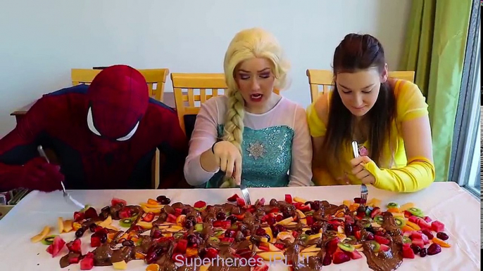 Frozen Elsa BASHING GIANT CHOCOLATE EASTER EGG - challenge w  Belle Spiderman Fun Superhero | Superheroes | Spiderman | Superman | Frozen Elsa | Joker