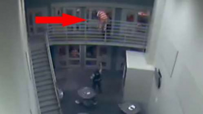 Amazing Moment Cop Catches Prisoner Who Tried To Jump To His Death