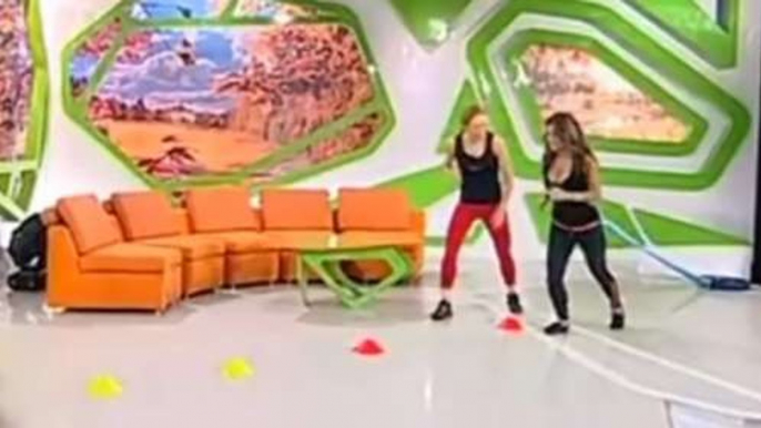 Embarrassing Moment Woman Bounces Out Of Her Top While Exercising On Live TV
