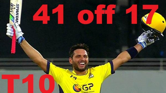 Shahid Afridi Best Batting In T10 Semi Final || Afridi 41 of 17 Balls Against Punjabi