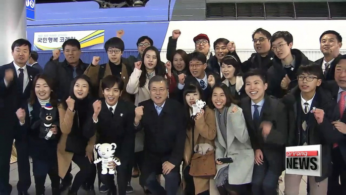 Lunch with South Korean President Moon Jae-in on exclusive presidential train to PyeongChang Winter Olympics