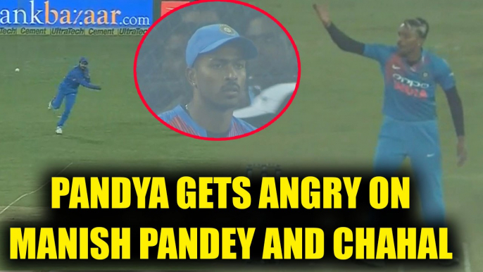 India vs SL 1st T20I : Hardik Pandya gets upset from over throw by Manish Panday | Oneindia News