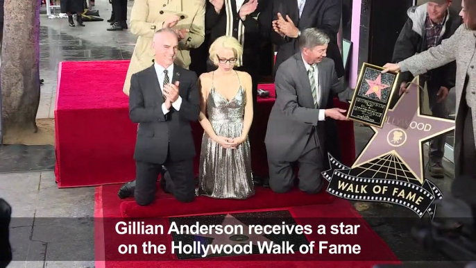 Actress Gillian Anderson gets star on Walk of Fame