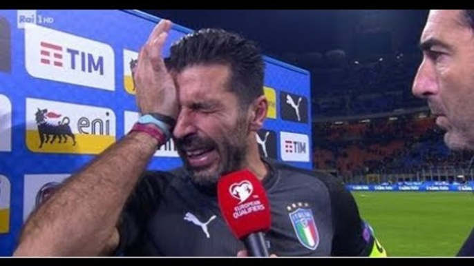 Gianluigi Buffon Cry Interview - Italy vs Sweden 0-0 13/11/2017