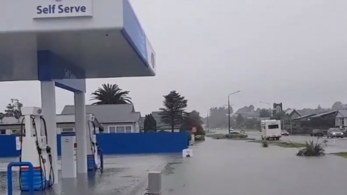 Flooding After Torrential Rain on New Zealand's West Coast