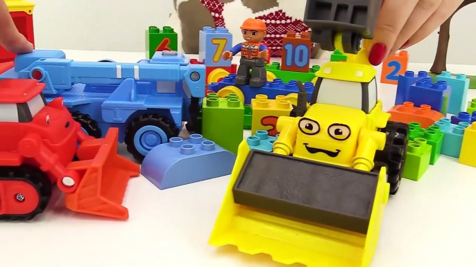 BOB the Builder Can't Count! TOY TRAINS Number Game with LEGO Construction Toy Trucks Learn Numb