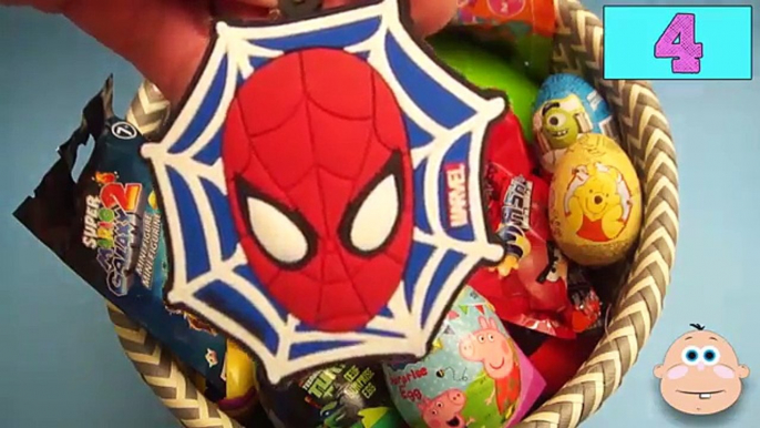 NEW Huge 50 Surprise Egg Opening Kinder Surprise Peppa Pig Disney Cars Princess Spider-Man TMNT