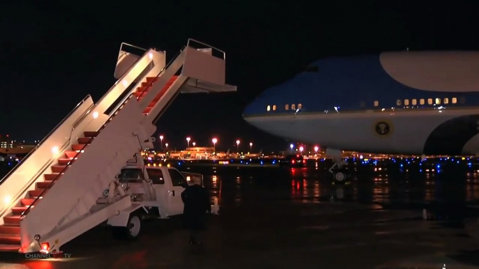 President Trump, First Lady Melania Trump and Barron Trump arrive in Palm Beach, FL. Jan 12, 2018