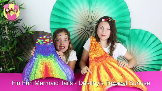 ❤️ FIN FUN MERMAIDS SWIMMING IN GELLI BAFF TUB! New Tails Rainbow & sunrise the little mermaids