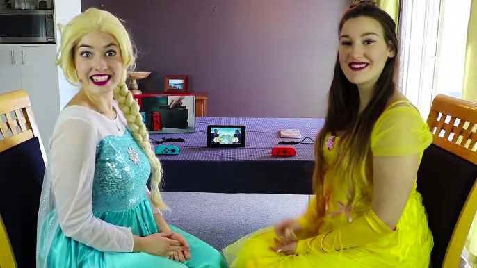 #2 Frozen Elsa & Belle NINTENDO SWITCH CHALLENGE!!! w  Spiderman Joker Fun Superhero in real life | Superheroes | Spiderman | Superman | Frozen Elsa | Joker