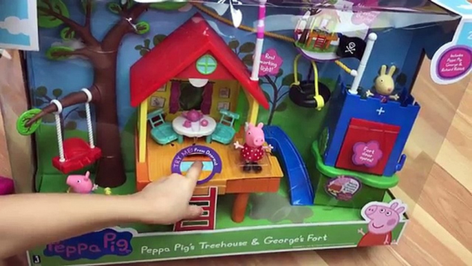 GIANT PEPPA PIG SURPRISE EGG TOYS Biggest Toy Eggs Surprises TreeHouse George DaddyPig Holiday Plane