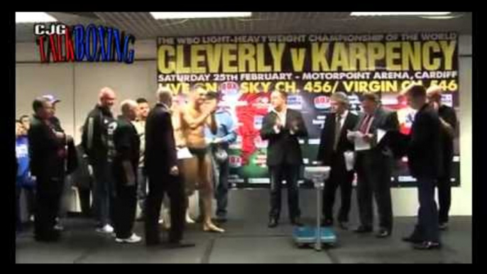 Nathan Cleverly Vs Tommy Karpency weigh in