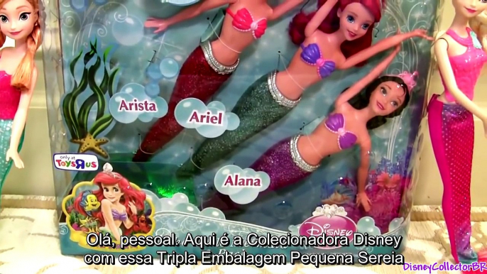 Disney Princesas Sereias Anna Elsa Ariel | Mermaid Elsa Anna Ariel with Her Sisters Swimming