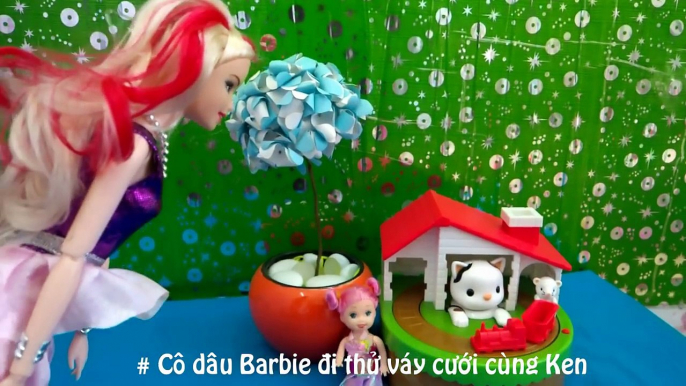 Hoàng tử Ken và công chúa Barbie đi thử váy cưới (váy cô dâu) ^-^ Đồ chơi búp bê Bé Na