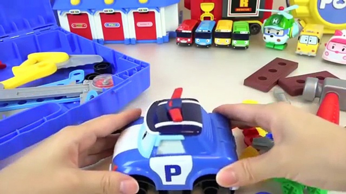 Fix Robocar Poli and TOBOT car toys and Kinder Joy Surprise eggs toys