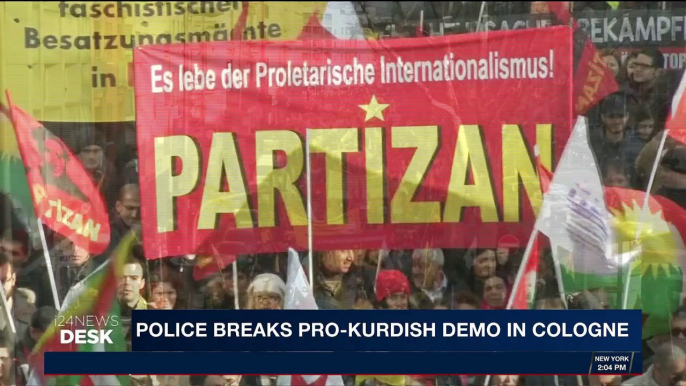 i24NEWS DESK | Police breaks pro-Kurdish demo in Cologne | Saturday, January 27th 2018