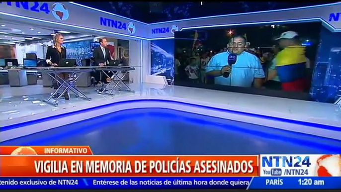 Familias de policías asesinados en Colombia dieron el último adiós a sus seres queridos con una vigilia