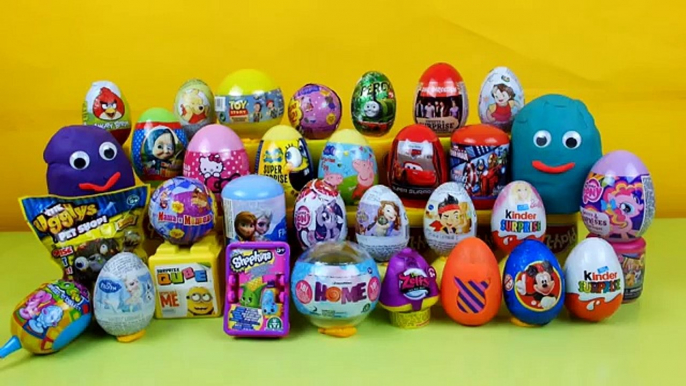 30 surprise eggs Play Doh Peppa Pig Kinder Surprise Disney toys Mickey Clay and Play-doh mystery