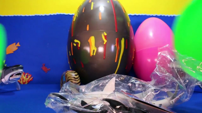 Surprise SHARK TOYS GIANT EGGS with Toy Sharks, Killer Whales, Sea Animals, ORCA KIDS Videos