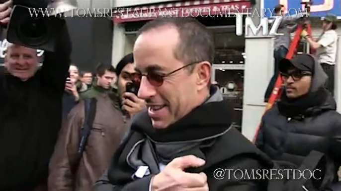 Jerry Seinfeld, Larry David & Jason Alexander @ Tom's Restaurant [Seinfeld reunion Super Bowl 2014]