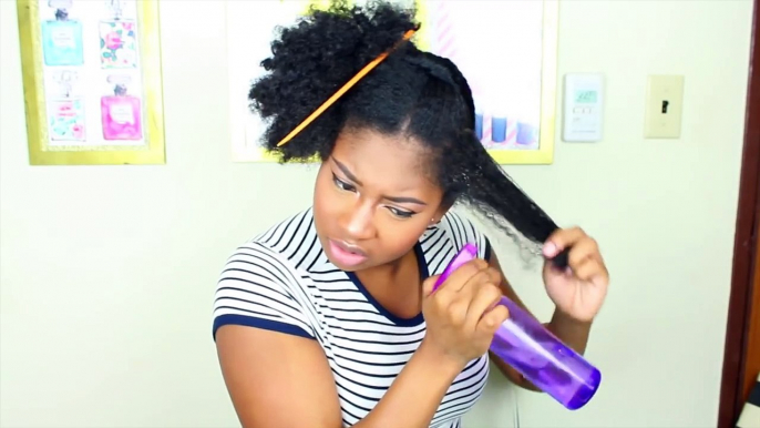 Super Slick Down Middle Part Bun On Medium Length Natural Hair | Talk Thru - Super Detailed