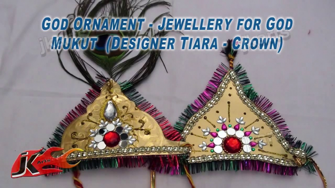 DIY How to make Mukut for God (Crown / Designer Tiara) - JK Arts 168