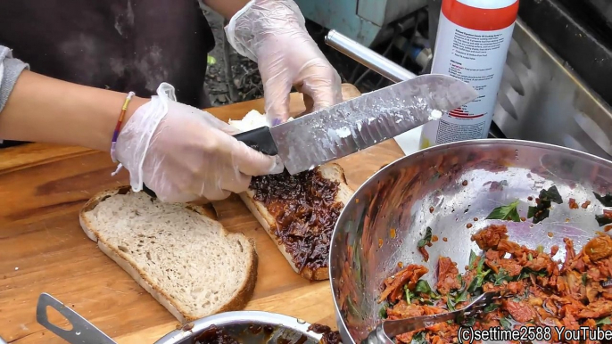 London Street Food. Huge Cheese Sandwiches at Camden Town and Borough Market