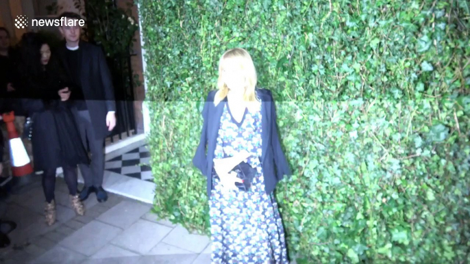 Kylie Minogue arriving and leaving the pre Bafta awards party