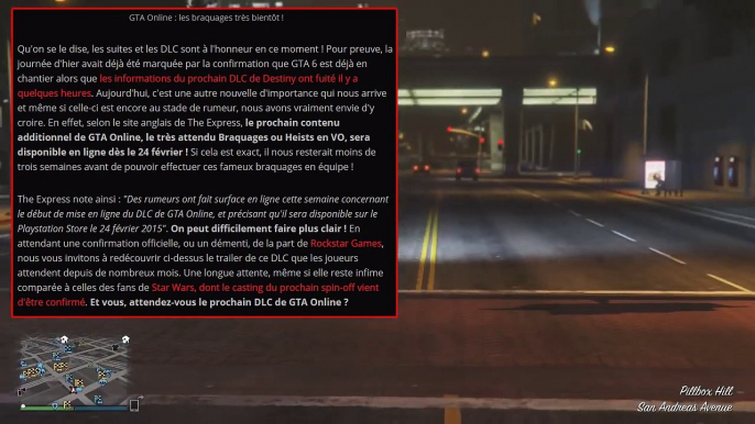 GTA 5 ONLINE : LES BRAQUAGES DISPONIBLE LE 24 FÉVRIER ? - GTA 5 INFO DLC BRAQUAGE