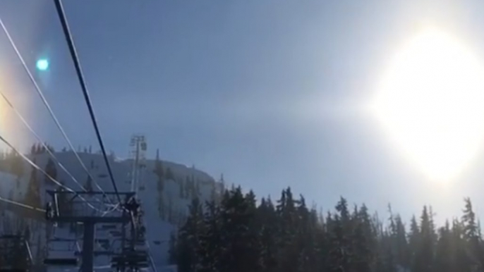 'Sun Dog' Effect Spotted Over Ski Lift in British Columbia