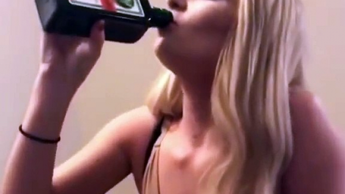 Girl Downs A Fifth Of Jägermeister Like A Savage!