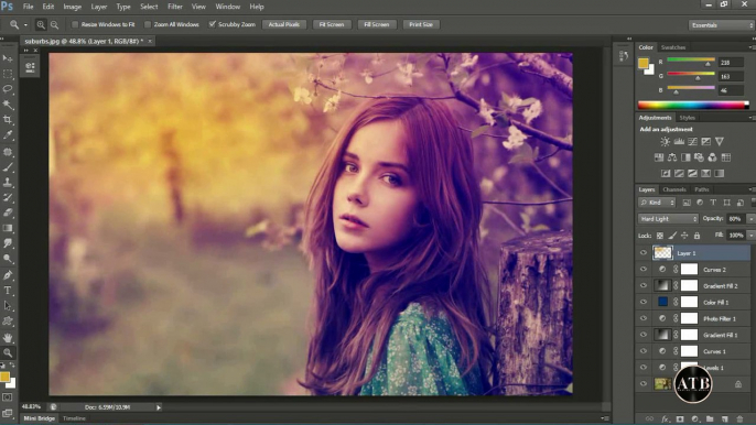 Adobe Photoshop CC Tutorial - Warm Color Effect - Without Plugins