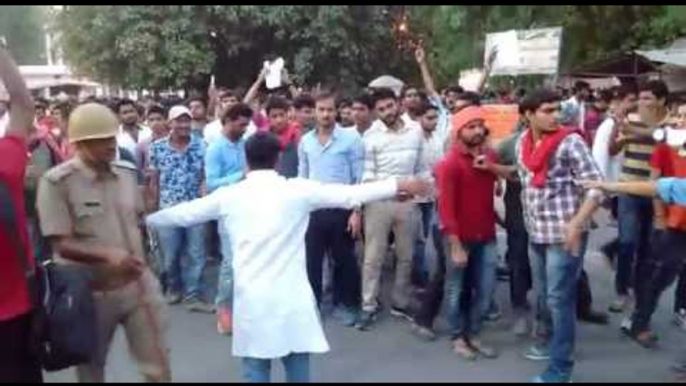 candle protest at allahabad of up