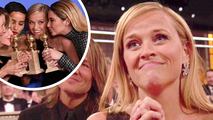 'I've cried 16 times!' Reese Witherspoon reveals she couldn't hold back emotions as Big Little Lies became winner of four Golden Globes.