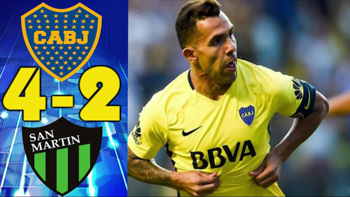 Boca Juniors vs San Martín de San Juan 4 - 2 Highlights 26.02.2018HD