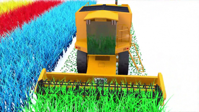 Colors for Children to Learn With Combine Farm Vehicles and Truck Toy for Kids