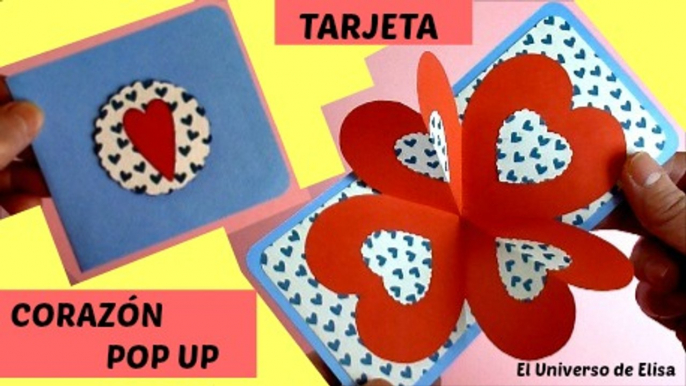 Tarjeta para San Valentín, Tarjeta Sorpresa para San Valentin, Tarjeta Corazón Pop Up