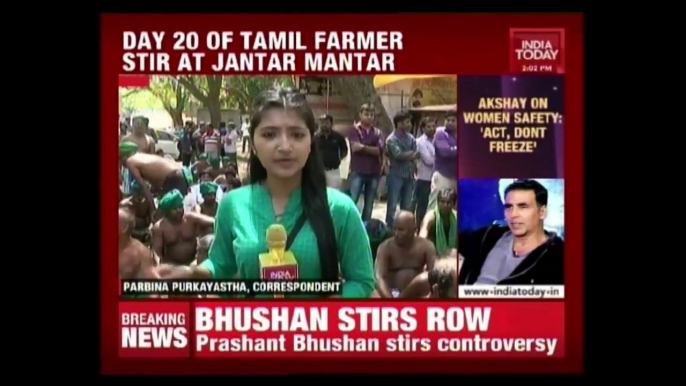 Tamil Farmer Stir: Farmers Go Half Bald To Highlight Distress