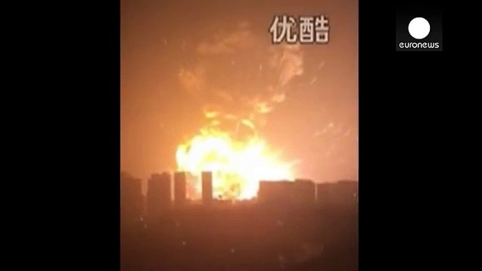 Video footage shows massive explosion in Tianjin, China