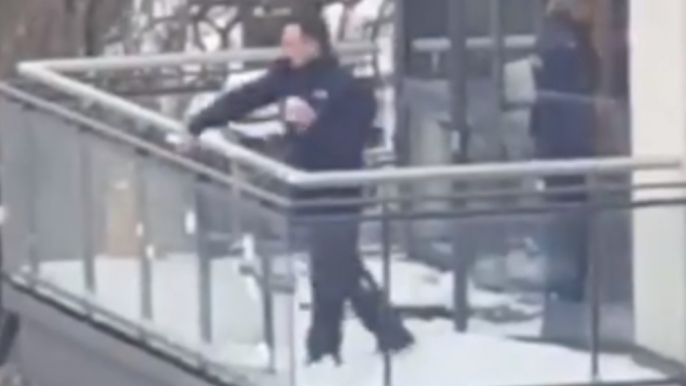 Irish Police Officers Get Drawn Into Snowball Fight