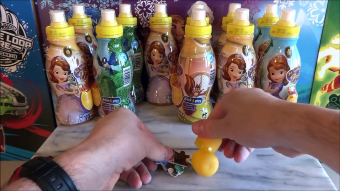 Disney Sofia the First 12 Surprise Eggs in Drinks + Toys Huevos Sorpresa